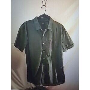 Mens Apt 9 black/white geometric slim fit button up ,pocket & faux cuffs mn XL